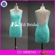 ED Bridal Dernières Design Mint Green Heavy Rhinestones Beaded Skin Tight Backless Short Evening Dress 2017